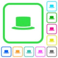 Silk hat vivid colored flat icons