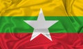 Silk Myanmar Flag