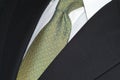 Silk necktie and dark suit