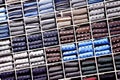 Silk neckties on shelves in a store Royalty Free Stock Photo