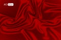 Silk red background vector. Satin fabric abstract cloth. Luxurious shiny drapery elegant fashion silky texture. Soft Royalty Free Stock Photo