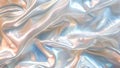 Silk or satin texture. Smooth pearl coloured fabric background. AI generated