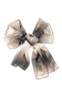 Silk scarf. Beige silk scarf folded like bowknot