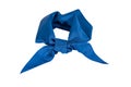 Silk scarf or blue tie isolate on white background