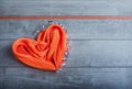 Silk scarf in the form of heart Royalty Free Stock Photo