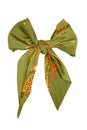 Silk scarf. Green silk scarf folded like bowknot