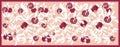 Silk scarf with pomegranate branch with fruits and flowers. Size 180x70. Card, bandana print, kerchief design, napkin