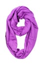 Silk scarf. Purple silk scarf isolated on white background Royalty Free Stock Photo