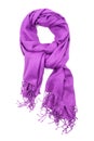 Silk scarf. Purple silk scarf isolated on white background Royalty Free Stock Photo