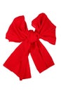 Silk scarf. Red silk scarf folded like bowknot