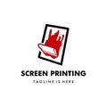 Silk screen printing vector logo template