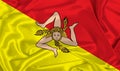 Silk Sicily Flag Royalty Free Stock Photo