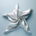 Little Star A Surrealistic Silk Flower In Silver And Cyan