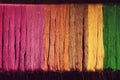 Silk thread from natural dye colour to weaving Royalty Free Stock Photo