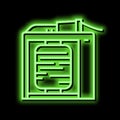 silk thread roll winding process neon glow icon illustration