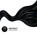 Silk vector black silky fabric and elegant dark satin material illustration set of drapery texture cloth flowing luxury