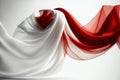 Silk veil white red sheer fabric drape flowing