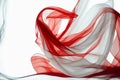 Silk veil white red sheer fabric tulle swaying