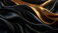 Silk wave pattern, smooth and shiny, elegant textile backdrop generated by AI Royalty Free Stock Photo