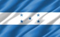 Silk wavy flag of Honduras graphic. Wavy Honduran flag 3D illustration. Rippled Honduras country flag is a symbol of freedom, Royalty Free Stock Photo