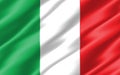 Silk wavy flag of Italy graphic. Wavy Italian flag 3D illustration. Rippled Italy country flag is a symbol of freedom, patriotism Royalty Free Stock Photo