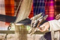 Silk weaving at north Laos. Royalty Free Stock Photo