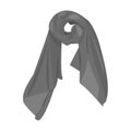 silk woman s scarf. Female an accessory scarf. Woman clothes single icon in monochrome style vector symbol stock