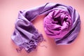 Silk and woolen scarves pastel color Royalty Free Stock Photo