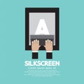 Silkscreening With Squeegee. Royalty Free Stock Photo