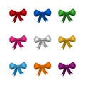 Silky bows set. Royalty Free Stock Photo