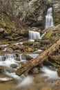 Silky Buttermilk Falls and Log Royalty Free Stock Photo