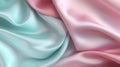 Silky fabric background in pastel mint and pink colors