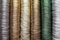 silky and glimmering metallic threads