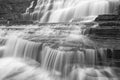 Silky Hector Falls Black and White Royalty Free Stock Photo