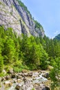 Silky river in rocky mountains Royalty Free Stock Photo