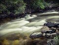 Silky River Water Running over Rocks Royalty Free Stock Photo