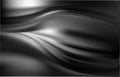 Silky satin curtain with wavy patterns black color