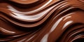 Silky Smooth Chocolate Swirls Flowing in a Lustrous Wavy Pattern with a Luxurious Glossy Finish