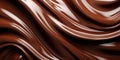 Silky Smooth Chocolate Swirls Flowing in a Lustrous Wavy Pattern with a Luxurious Glossy Finish
