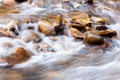 Silky Water over Smooth Rocks Royalty Free Stock Photo