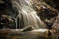 A Silky Waterfall Enters a Still Pool
