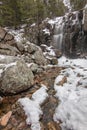 Frozen waterfall in Acadia