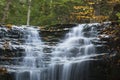 Silky waters of Tama Falls in New Hampshire`s White Mountains. Royalty Free Stock Photo