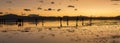 Sillouette of tourists on Bolivian Salt Flats in Bolivia