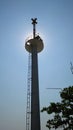 A silluate lighthouse at the noon Royalty Free Stock Photo