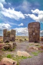 Sillustani - pre-Incan burial ground (tombs) on the shores of La Royalty Free Stock Photo