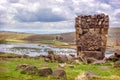 Sillustani - pre-Incan burial ground (tombs) on the shores of La Royalty Free Stock Photo