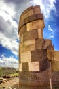 Sillustani - pre-Incan burial ground (tombs) on the shores of La Royalty Free Stock Photo