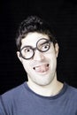 Silly boy glasses Royalty Free Stock Photo