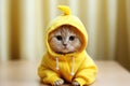 Silly Cat Dressed As A Banana, Bringing Humor To The Photo Shoot